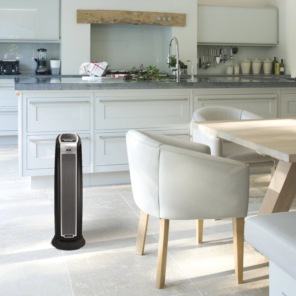 Lasko 1500W Electric Oscillating Ceramic Tower Heater with Remote, Black P523519