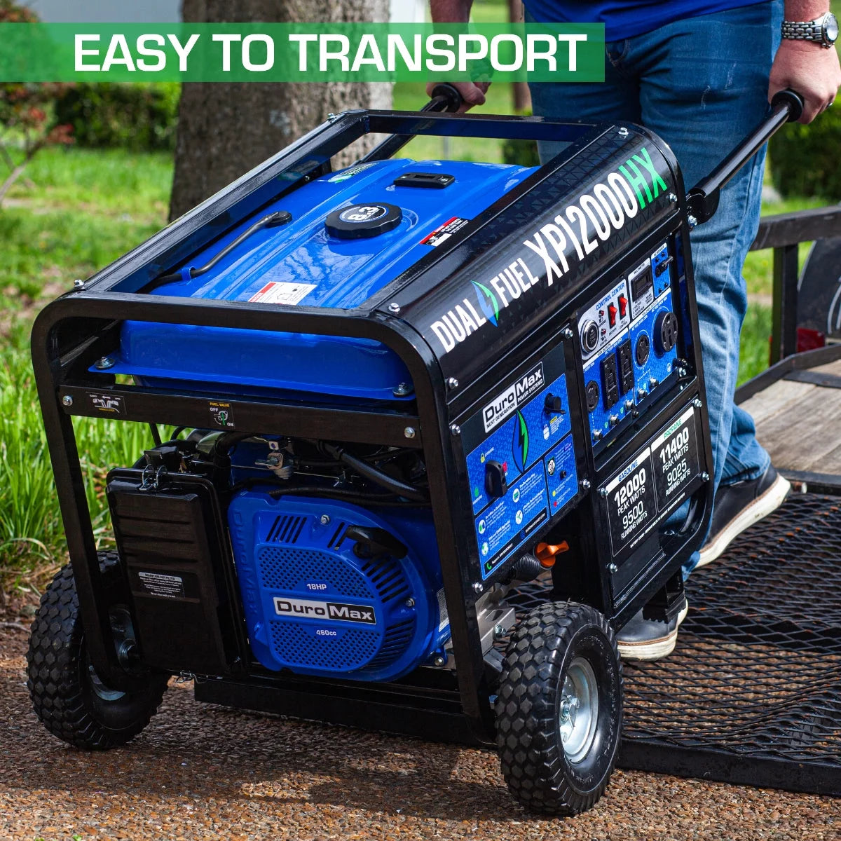 DuroMax-XP12000HX Dual Fuel Portable Generator 12000 Watt Y9393