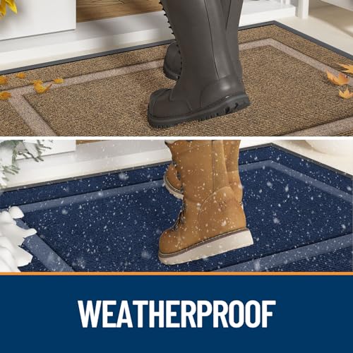 OLANLY Front Door Mat Indoor Outdoor Entrance, Waterproof, 36x24, Black P2970