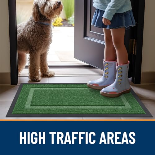OLANLY Front Door Mat Indoor Outdoor Entrance, Waterproof, 36x24, Black P2970