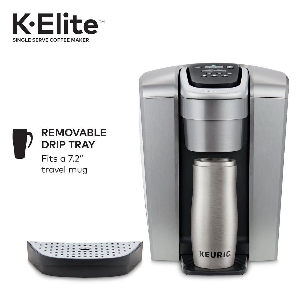 Keurig K-Elite Single-Serve K-Cup Pod Coffee Maker, Brushed Silver E378947