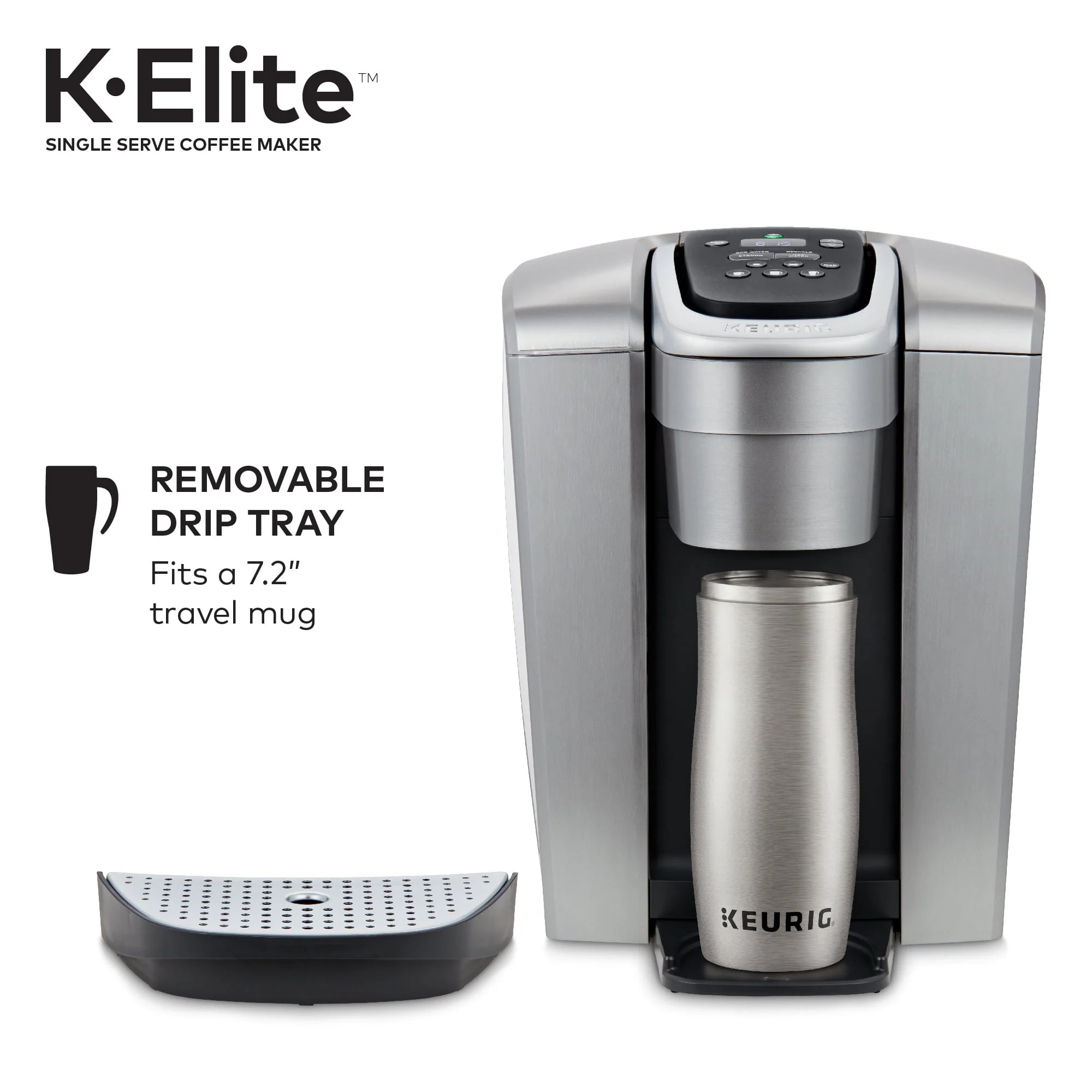 Keurig K-Elite Single-Serve K-Cup Pod Coffee Maker, Brushed Silver E378947