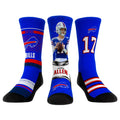 Unisex Rock Em Socks Josh Allen Buffalo Bills 3-Pack Crew Socks Set