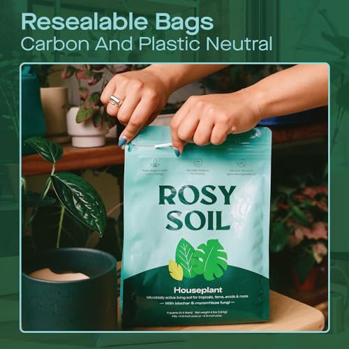 Rosy Soil Indoor Potting Mix for House Plants, Organic with Biochar, Peat Free, 8qt G818