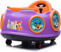 sopbost 6V Bumper Car for Kids, Electric Ride on Bumper Car with Remote Control, 360 Spin, Music & Story, Kids Bumper Car with Small Dinner Table, Toddler Bumper Car (Elk, Purple)