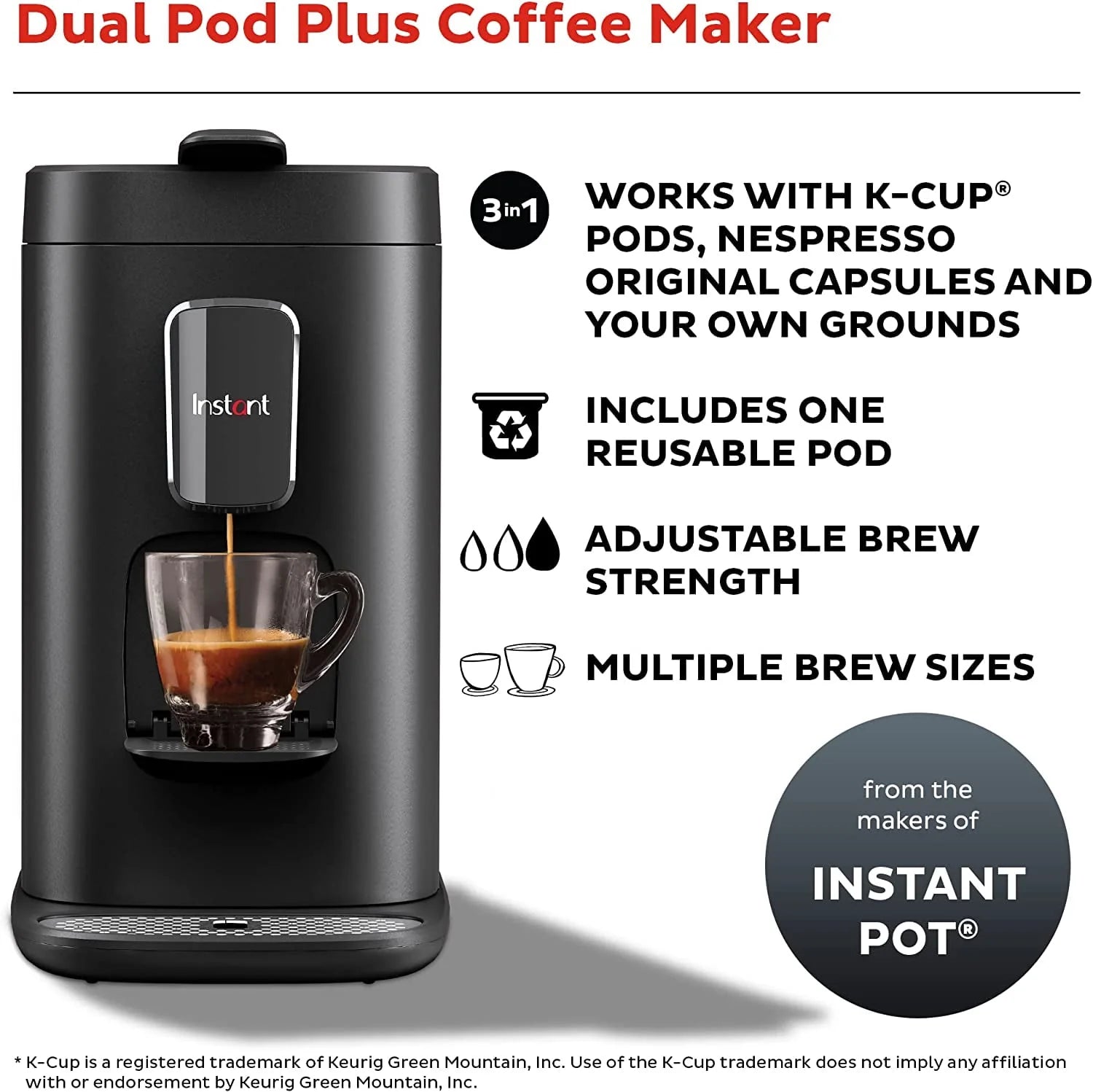 Instant Dual Pod Plus 2-in-1 Coffee and Espresso Maker S943