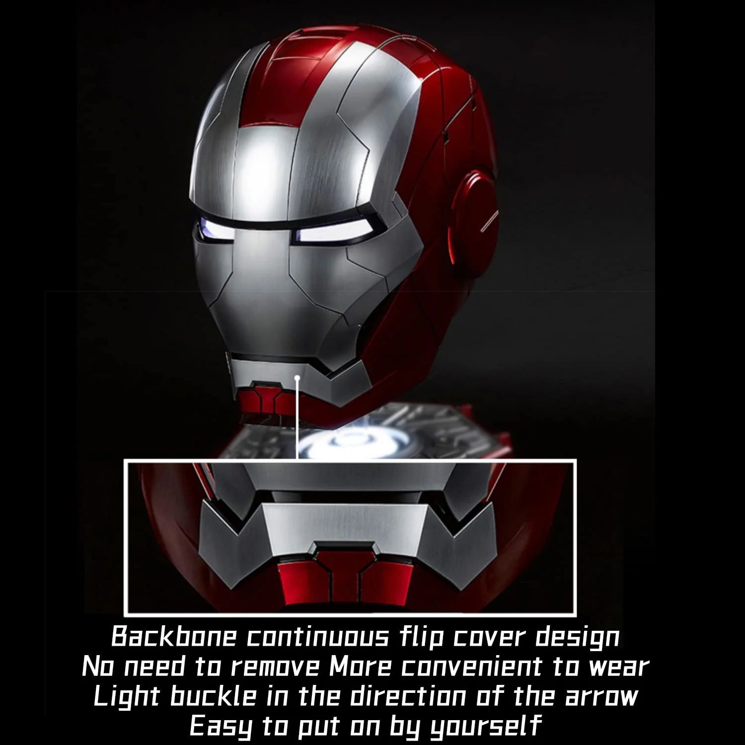 Farontor Iron Man Mark 5 Helmet Wearable Mask with LED Eyes Z7935