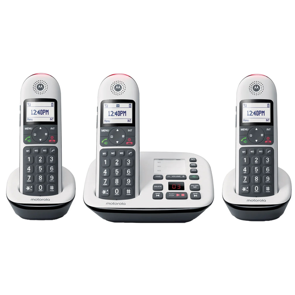 Motorola DECT 6.0 Cordless Phone System with Answering Machine, 3 Handsets I46005