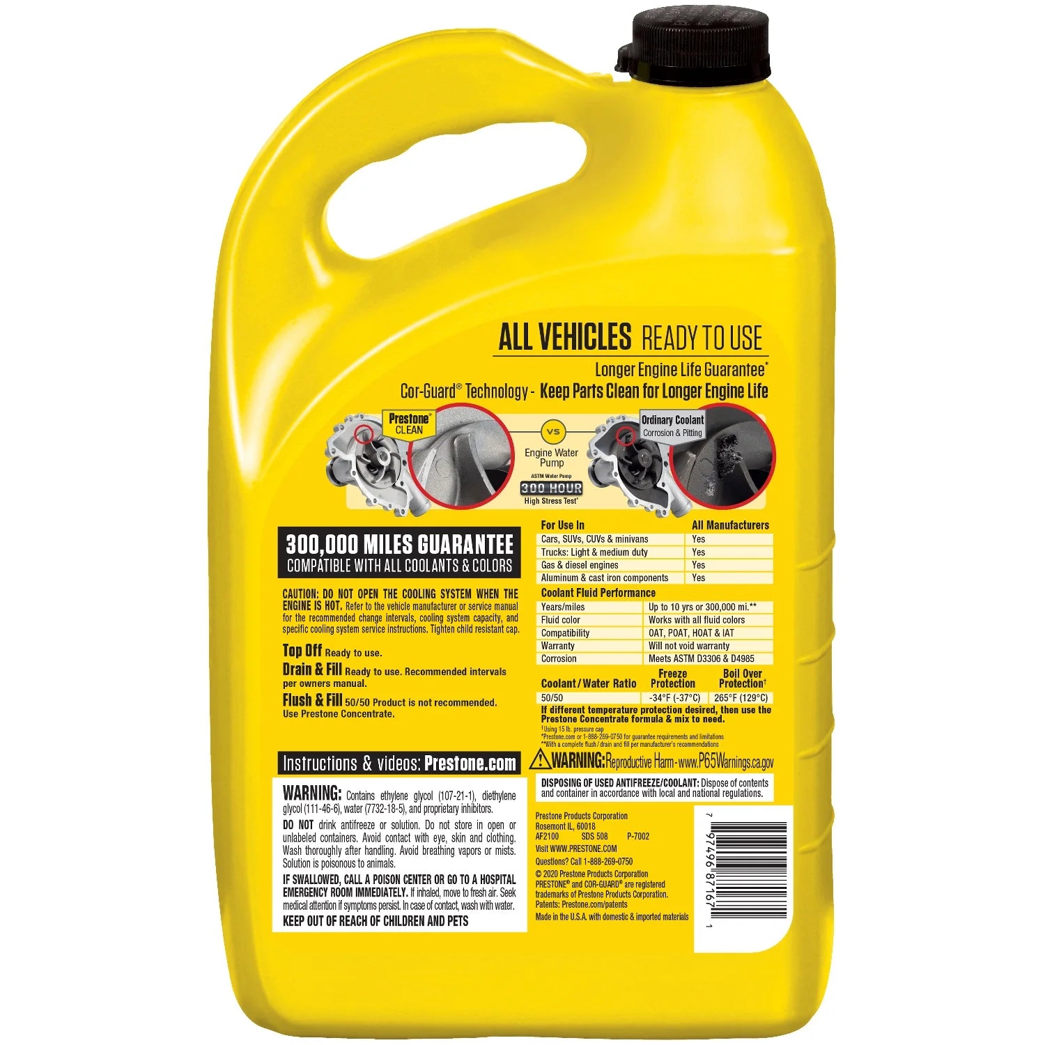 Prestone Antifreeze + Coolant 1 Gal Ready to Use F721