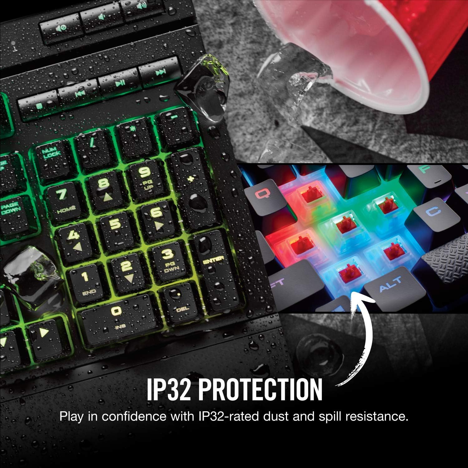 CORSAIR K68 RGB Mechanical Gaming Keyboard Cherry MX Red Switch Black K268700