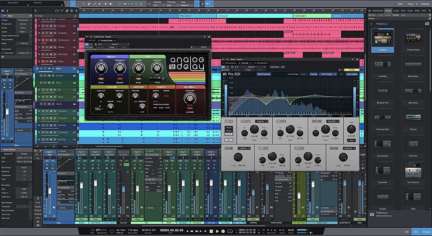 Presonus AudioBox 96 Studio Audio Interface with Eris E3.5 Monitors and HD7 Headphones D3993