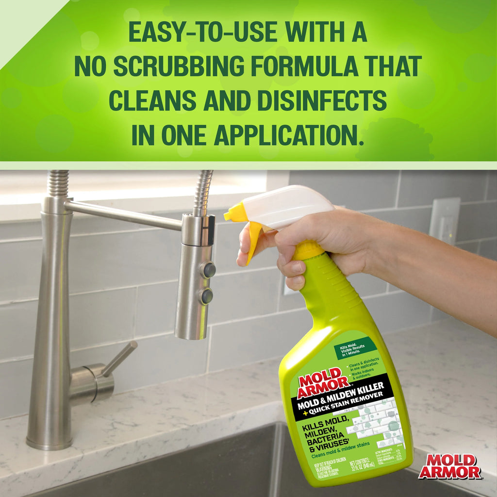 MOLD ARMOR Mold and Mildew Killer + Quick Stain Remover, 32 oz. J118723