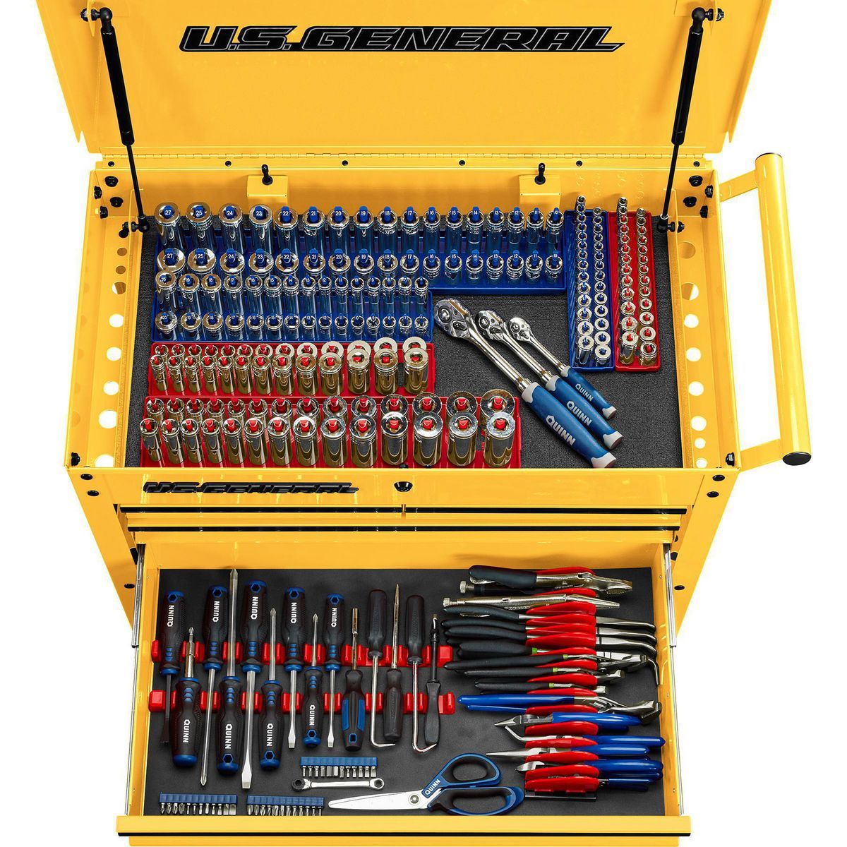 U.S. GENERAL 30 in. 4-Drawer Tech Cart, Red Y546116