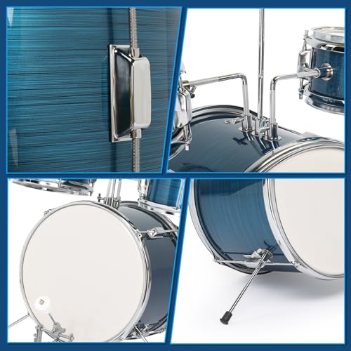 Ktaxon 5-Piece Junior Drum Set with Throne, Pedal & Drumsticks, Black Y61267