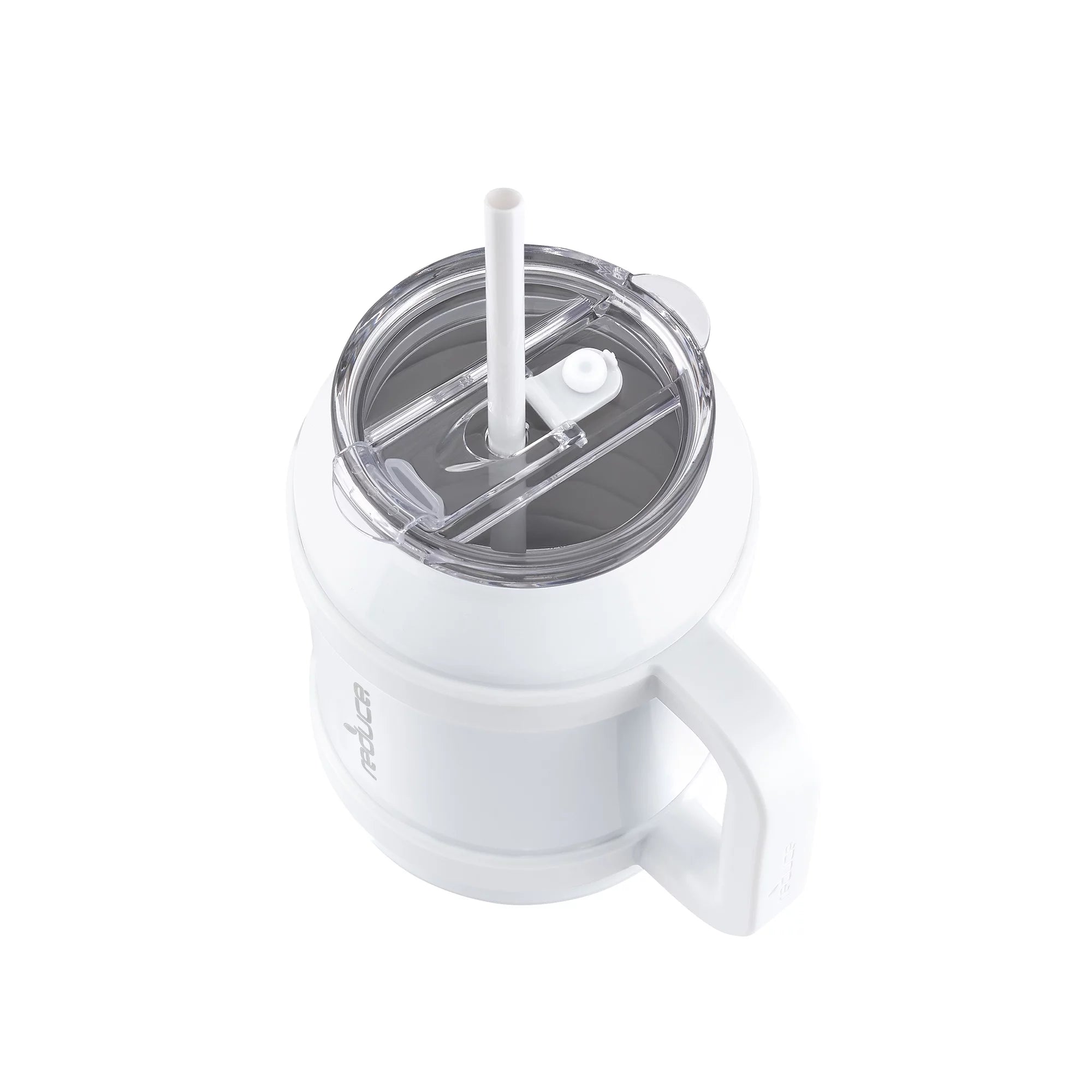 Vacuum Insulated Stainless Steel Mug with Lid and Straw, White, 50 fl oz O34409