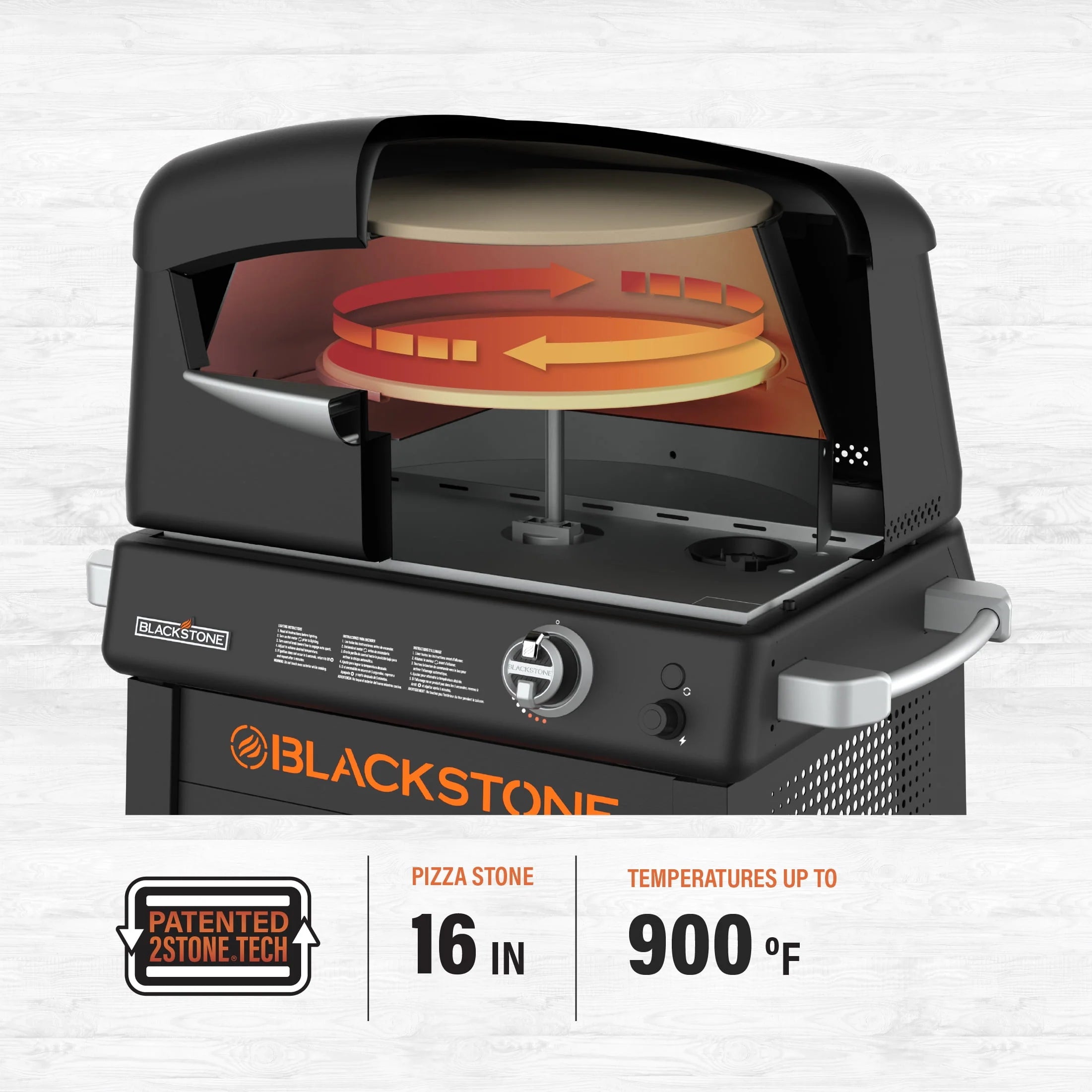 Blackstone Propane Pizza Oven with 16 Rotating Stone and Stand M33266