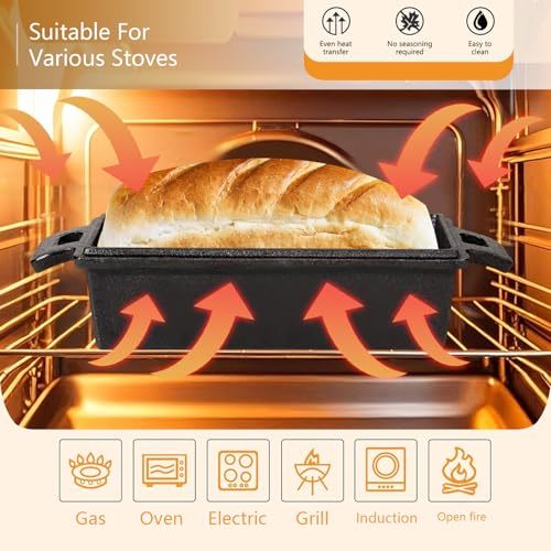 Cast Iron Loaf Pan with Lid for Sourdough & Meatloaf R5597