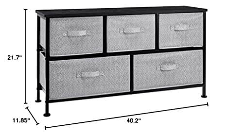 Amazon Basics Extra Wide 5-Drawer Fabric Storage Organizer, Bronze O570432