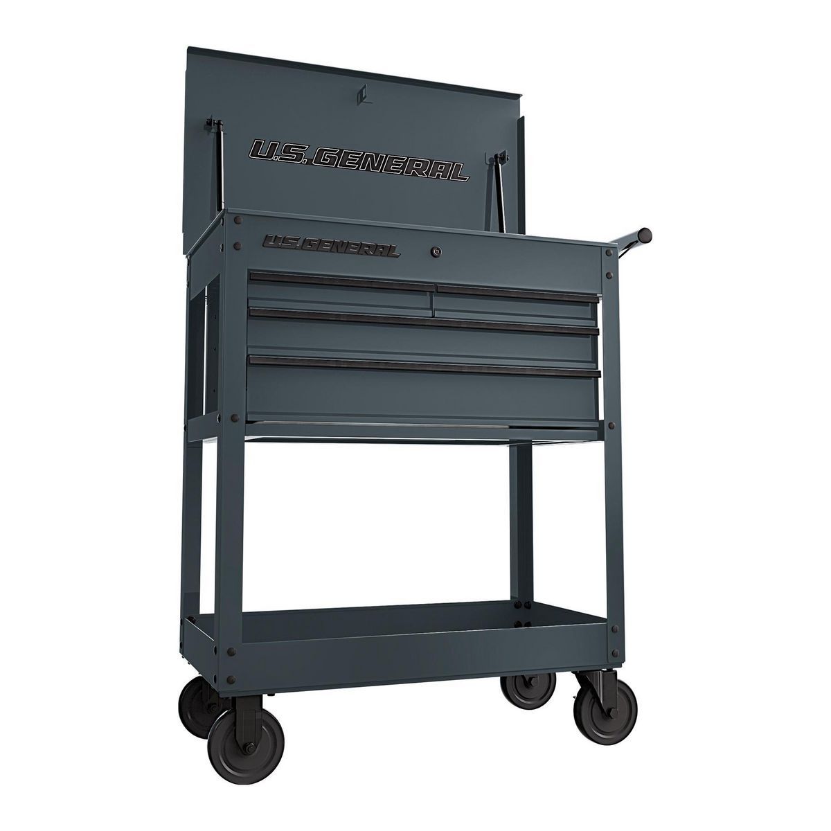U.S. GENERAL 30 in. 4-Drawer Tech Cart, Red Y546116