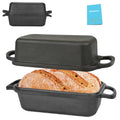 Enameled Cast Iron Bread Pan with Lid, 2 Piece Set, Lake Blue S82842