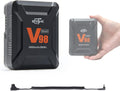 REYTRIC Mini V Mount/V-Lock Battery 98Wh 15A Draw with D-tap to DC Power Cable VMount for Blackmagic BMPCC 4K 6K, Aputure Lights, Monitor (Max Up to 115Wh 7800mAh)