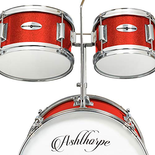 Ashthorpe 5-Piece Junior Drum Set with Brass Cymbals and Adjustable Throne L91179
