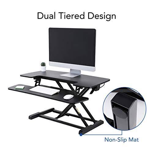 FlexiSpot Standing Desk Converter 28 inch, Black with Keyboard Tray N82128