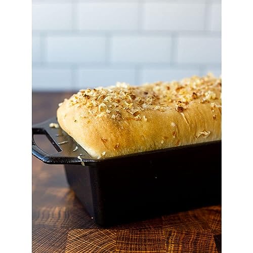 Lodge 10 Inch Pre-Seasoned Cast Iron Loaf Pan with Dual Handles, Black Z31349