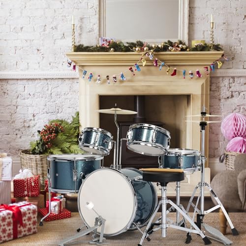Ktaxon 5-Piece Junior Drum Set with Throne, Pedal & Drumsticks, Black Y61267
