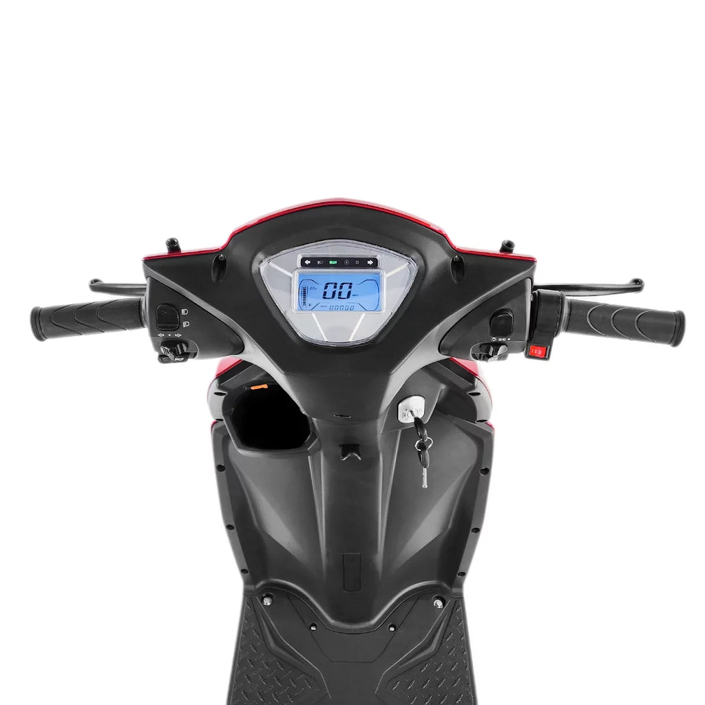 Veloce Long Range 3 Wheel Mobility Scooter, 300 lb Capacity, Red A48298