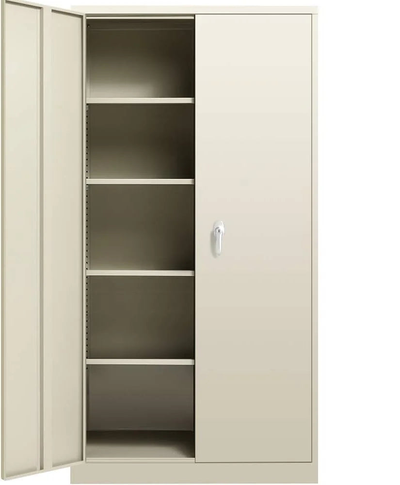 Metal Storage Garage Cabinets with Locking Doors and Adjustable Shelves, 72 inch Tall Storage Cabinet for Office, Home (Black)