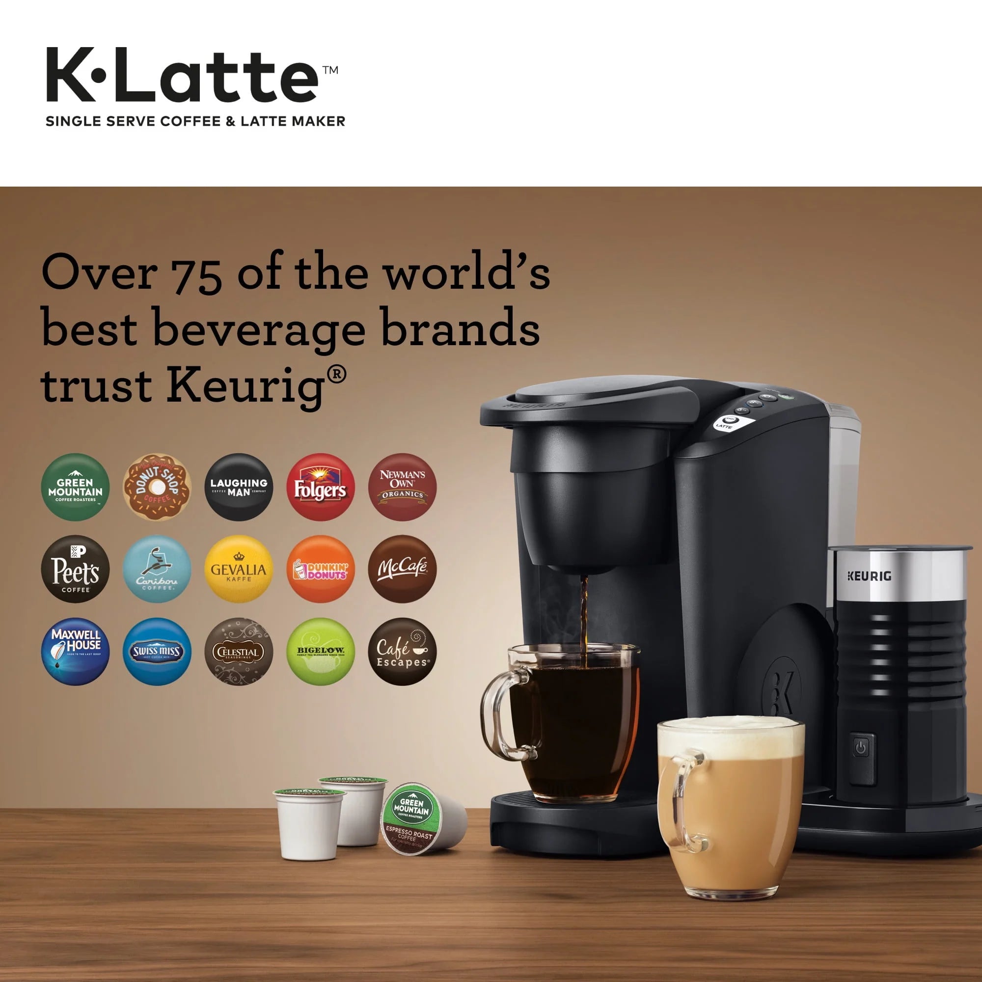 Keurig K-Latte Single Serve K-Cup Coffee and Latte Maker, Black W4344