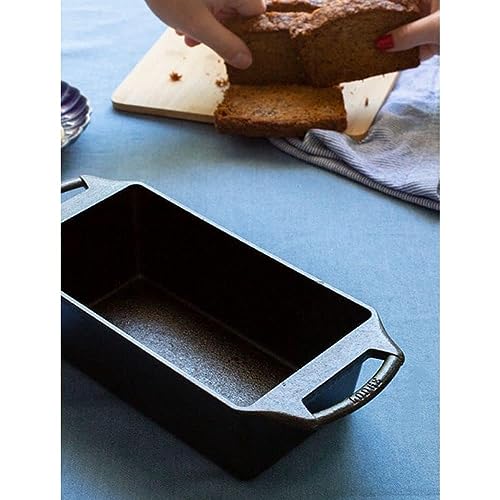 Lodge 10 Inch Pre-Seasoned Cast Iron Loaf Pan with Dual Handles, Black Z31349