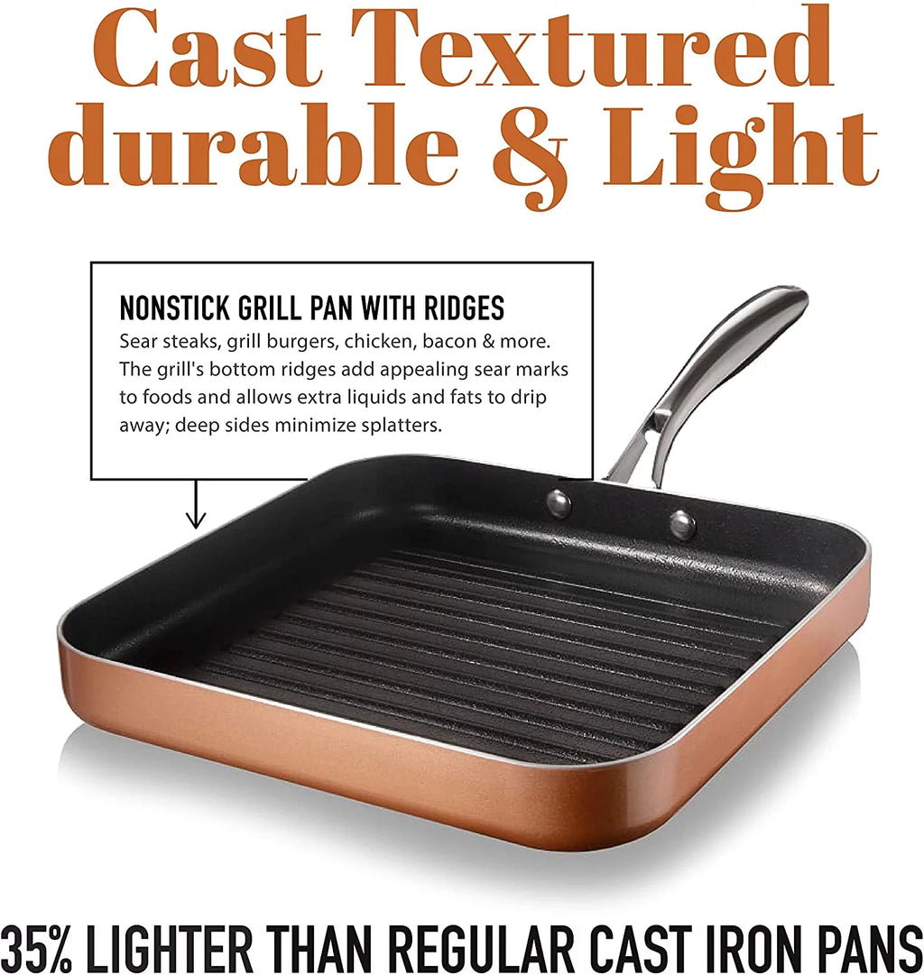 Gotham Steel Nonstick Grill Pan 10.5 Inch C831