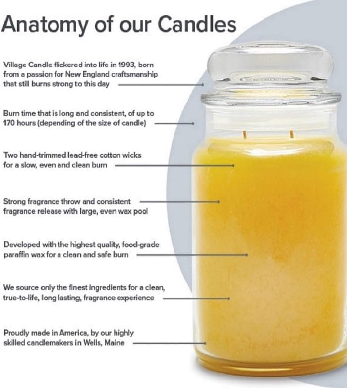 Village Candle Apples & Cinnamon Large Apothecary Jar Scented Candle T3925