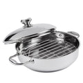 Wolfgang Puck 11" Stainless Steel Sauteuse Pan and Roasting Rack Open Box