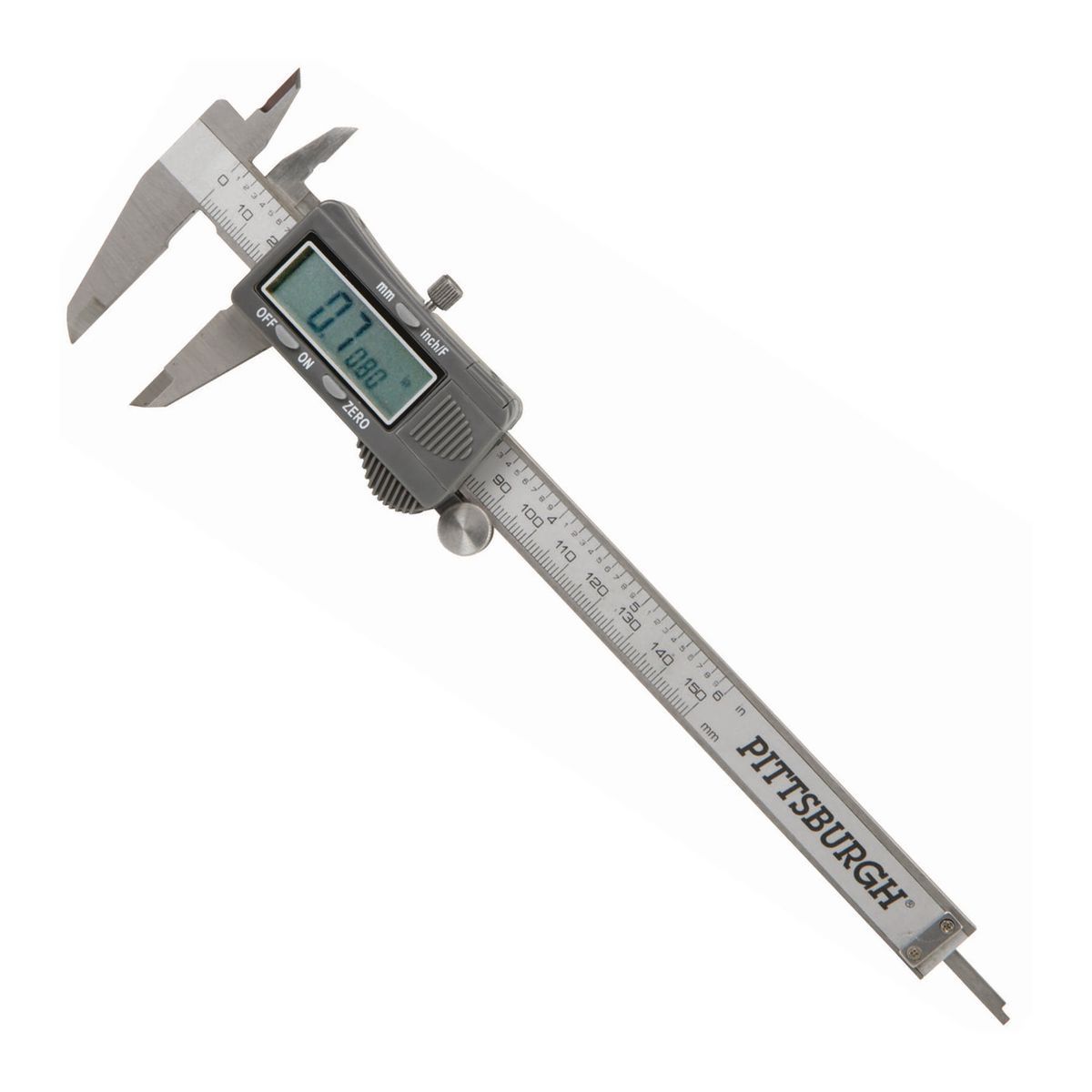 PITTSBURGH 6 in. Digital Caliper with SAE and Metric Fractional Readings