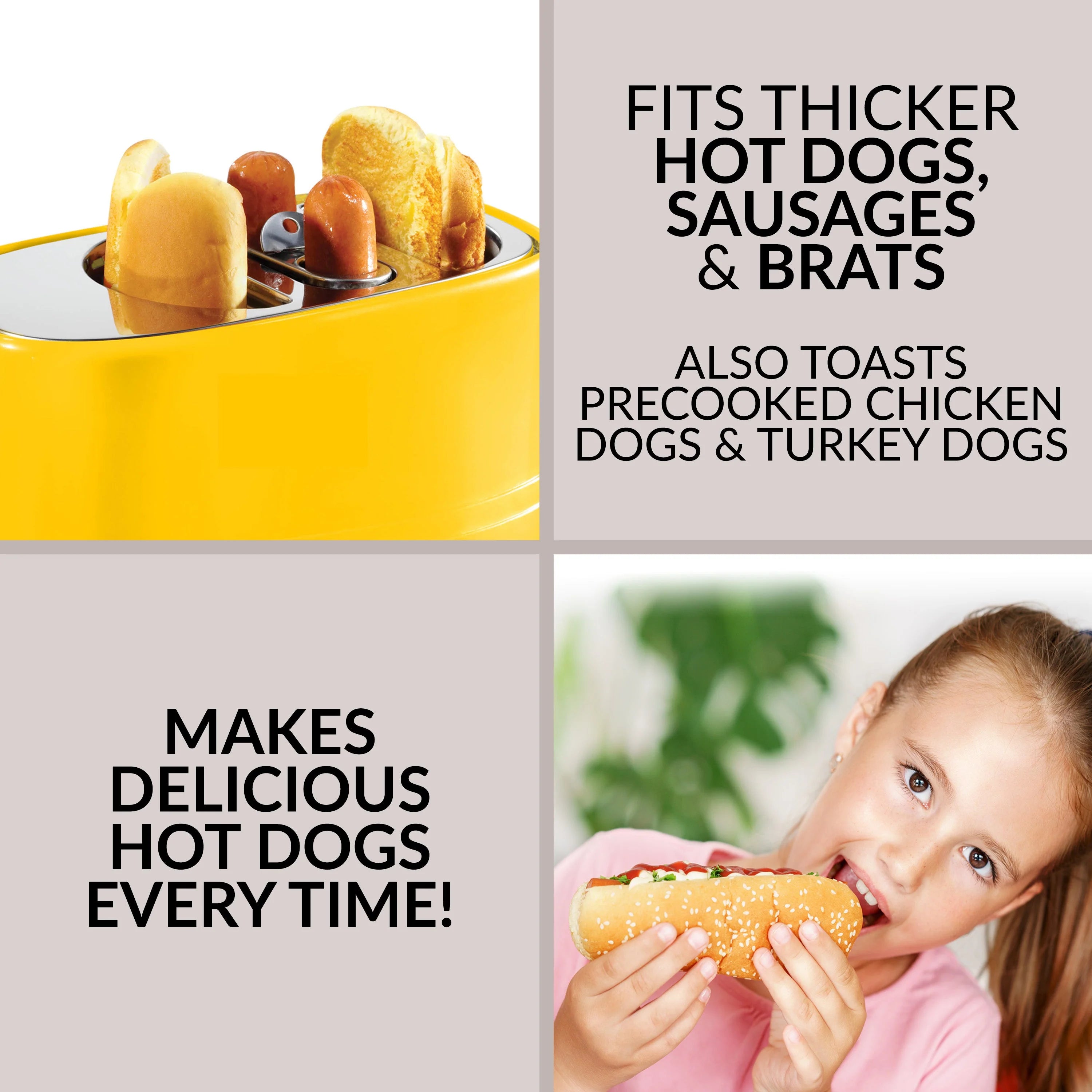 Oscar Mayer 2 Slot Hot Dog and Bun Toaster with Mini Tongs Q925