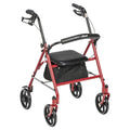 Drive Medical 10257RD-1 Durable 4-Wheel Rollator with 7.5 Casters, Red
