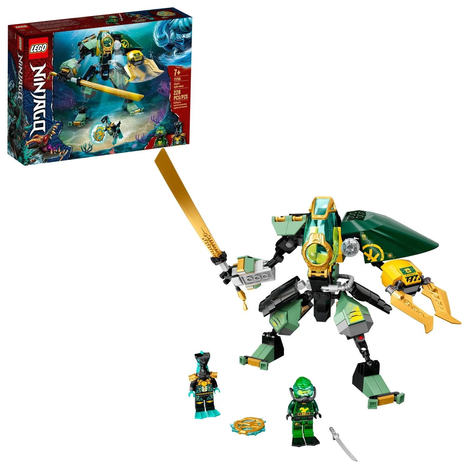 LEGO NINJAGO Lloyd's Hydro Mech 71750 Building Toy Includes NINJAGO Lloyd and Mech (228 Pieces)
