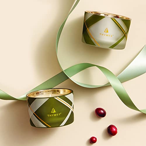 Thymes Frosted Plaid Frasier Fir Candle Set – Scented, 3 Oz (2 Pack) Q9281