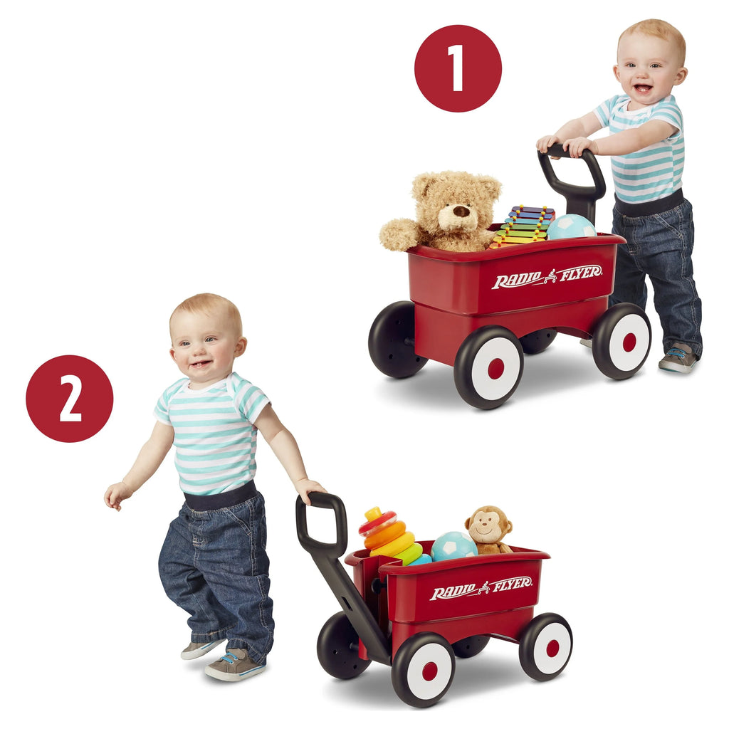 Radio Flyer My 1st 2-in-1 Play Wagon Push Walker Red T45095