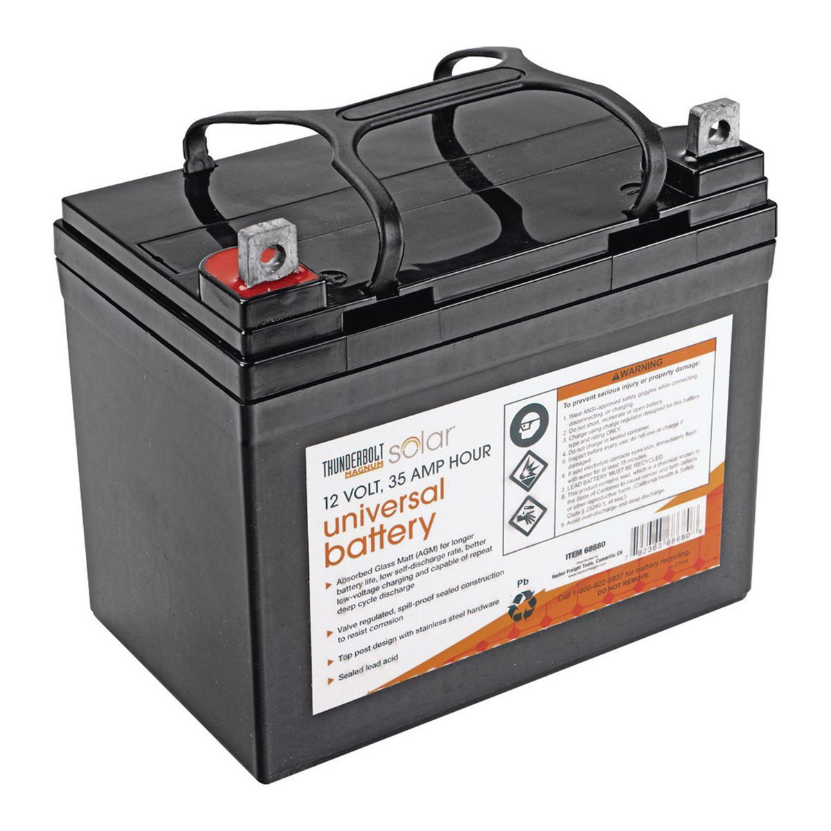 THUNDERBOLT SOLAR 12V, 35 Ah Sealed Lead-Acid Battery