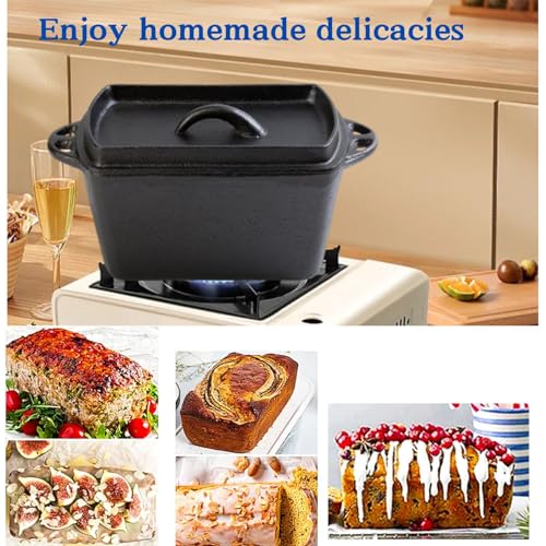 bangminda Cast Iron Bread Loaf Pan with Lid M383