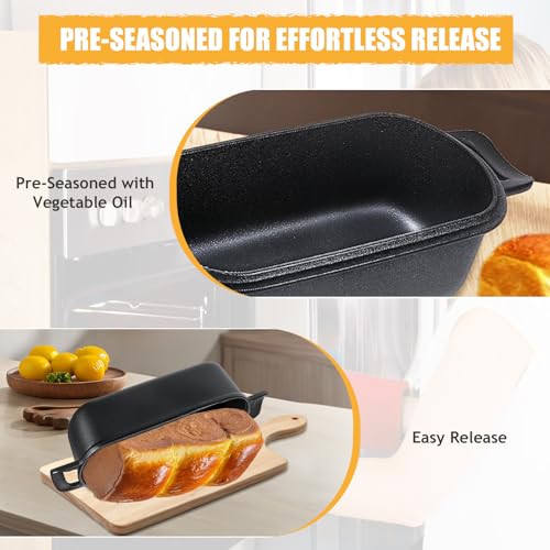 10x5 Cast Iron Loaf Pan with Lid for Sourdough Bread A2817