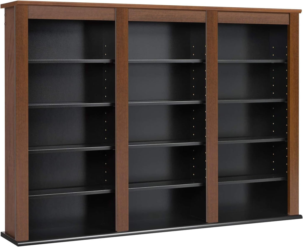 Prepac Triple Wall Mounted Storage Cabinet, Cherry and Black D1602