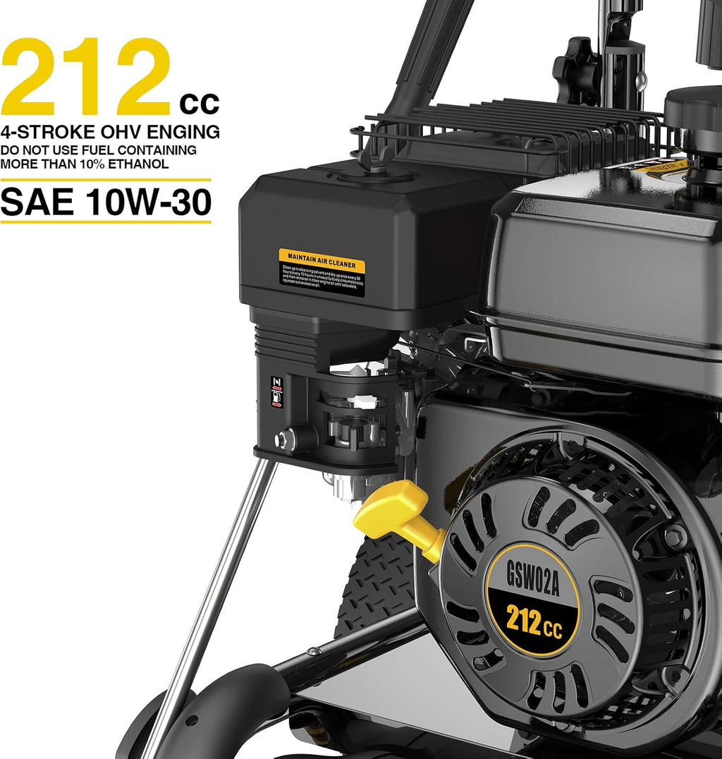 BLUBERY 3500PSI Gas Pressure Washer, 2.6GPM, 50FT Hose A481032