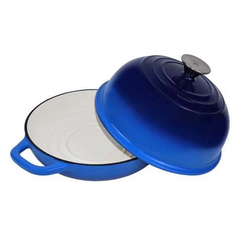 Enameled Cast Iron Dutch Oven with Lid for Bread Baking, 5 qt Cyan I339101