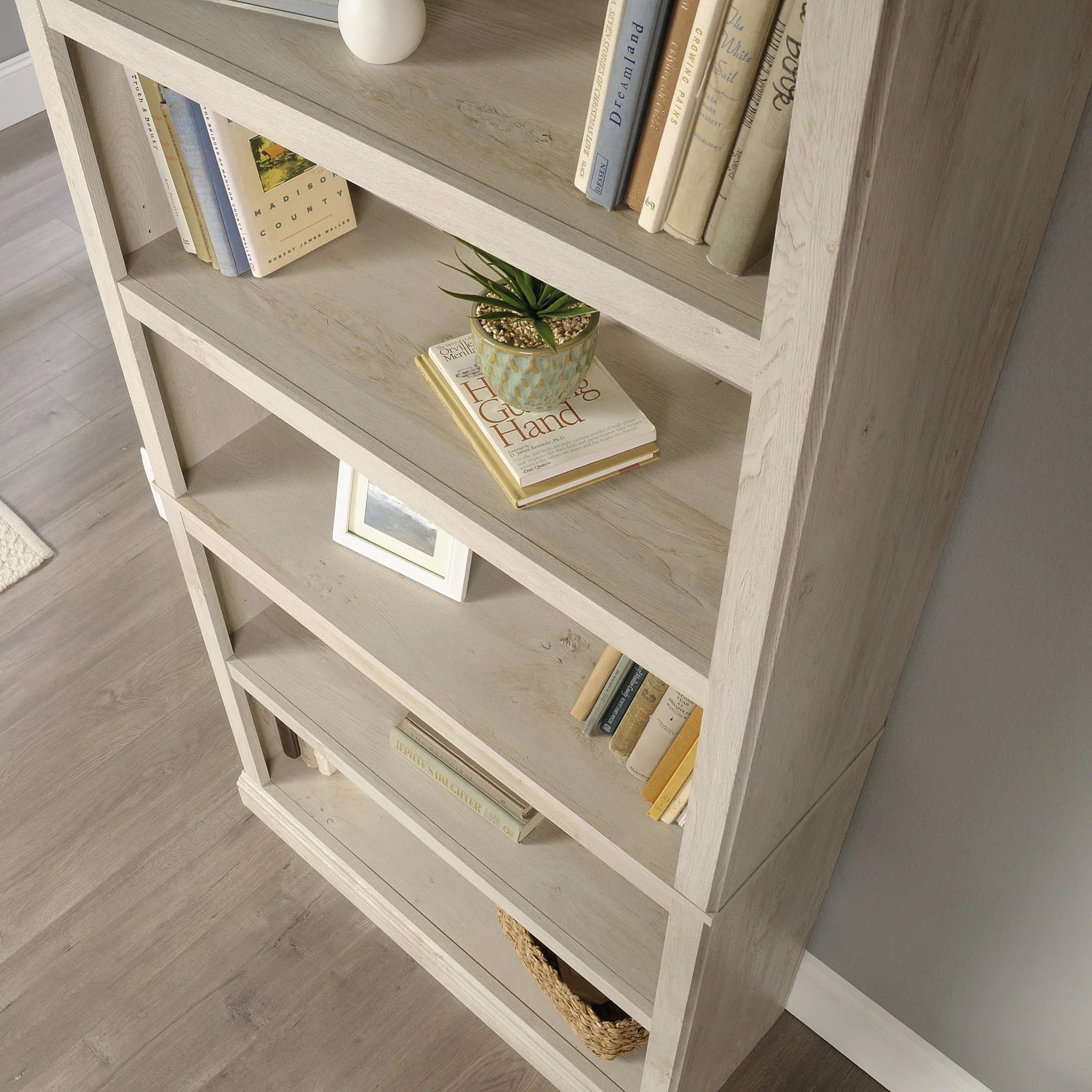 Sauder Select 5-Shelf Bookcase, Chalked Chestnut Finish O1929