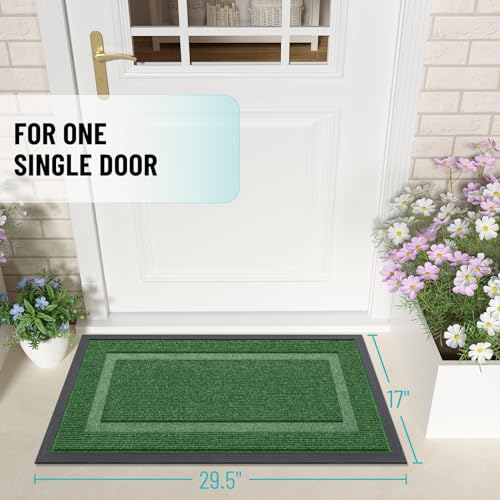 OLANLY Front Door Mat Indoor Outdoor Entrance, Waterproof, 36x24, Black P2970